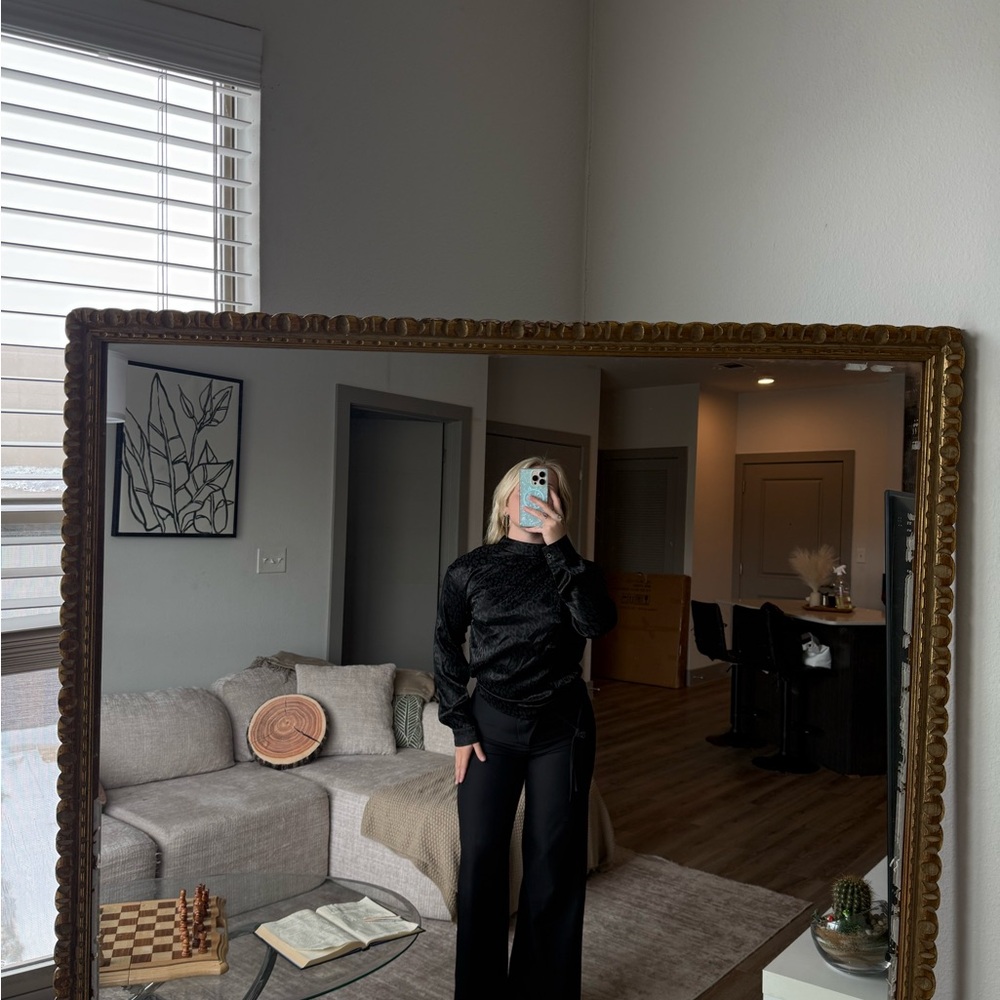 Black leopard print Long-Sleeve Top